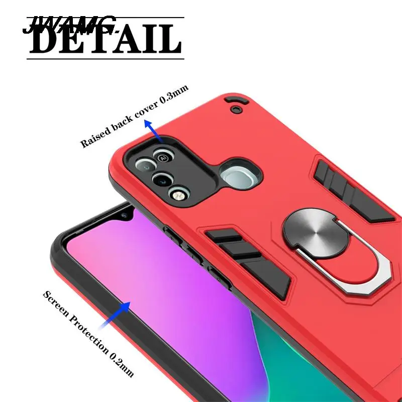for infinix hot 10 play armored anti drop car magnetic bracket ring protective phone case hot 10 play tpupc material phone case free global shipping