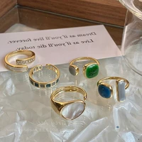 colorful enamel rings for women zircon crystal opal ring adjustable engagement wedding ring korean style jewelry gift bague