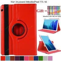 360 rotating litchi flip stand leather cover for huawei mediapad t5 10 ags2 w09l09l03w19 10 1 inch matepad 11 2021 with pen