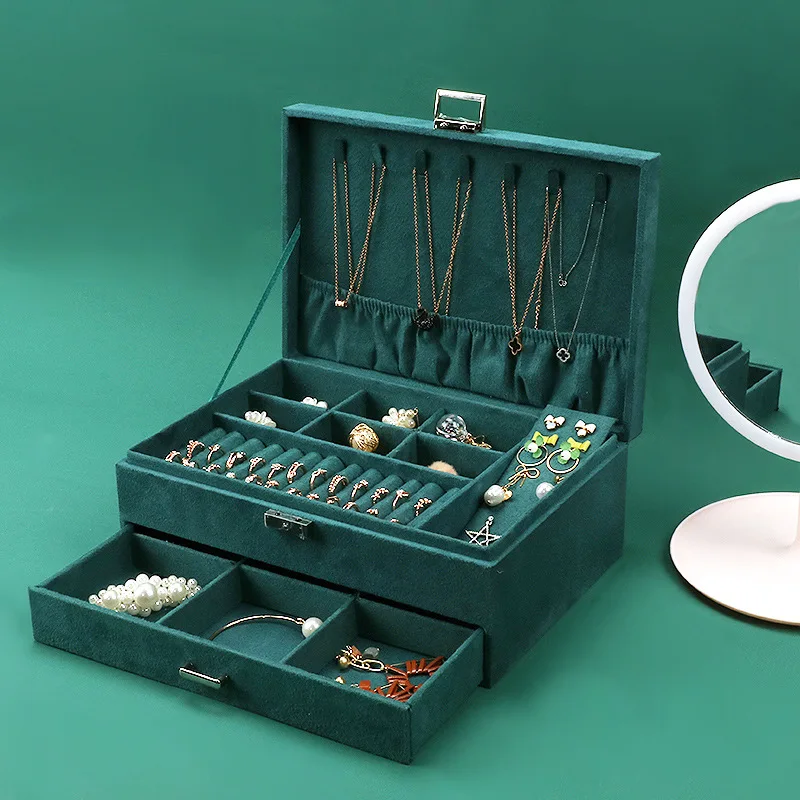 

Travel Jewelry Organizer, PU Leather Small Jewelry Organizer for Women Girls, 2 Layers Portable Jewelry Holder for Stud Earrings