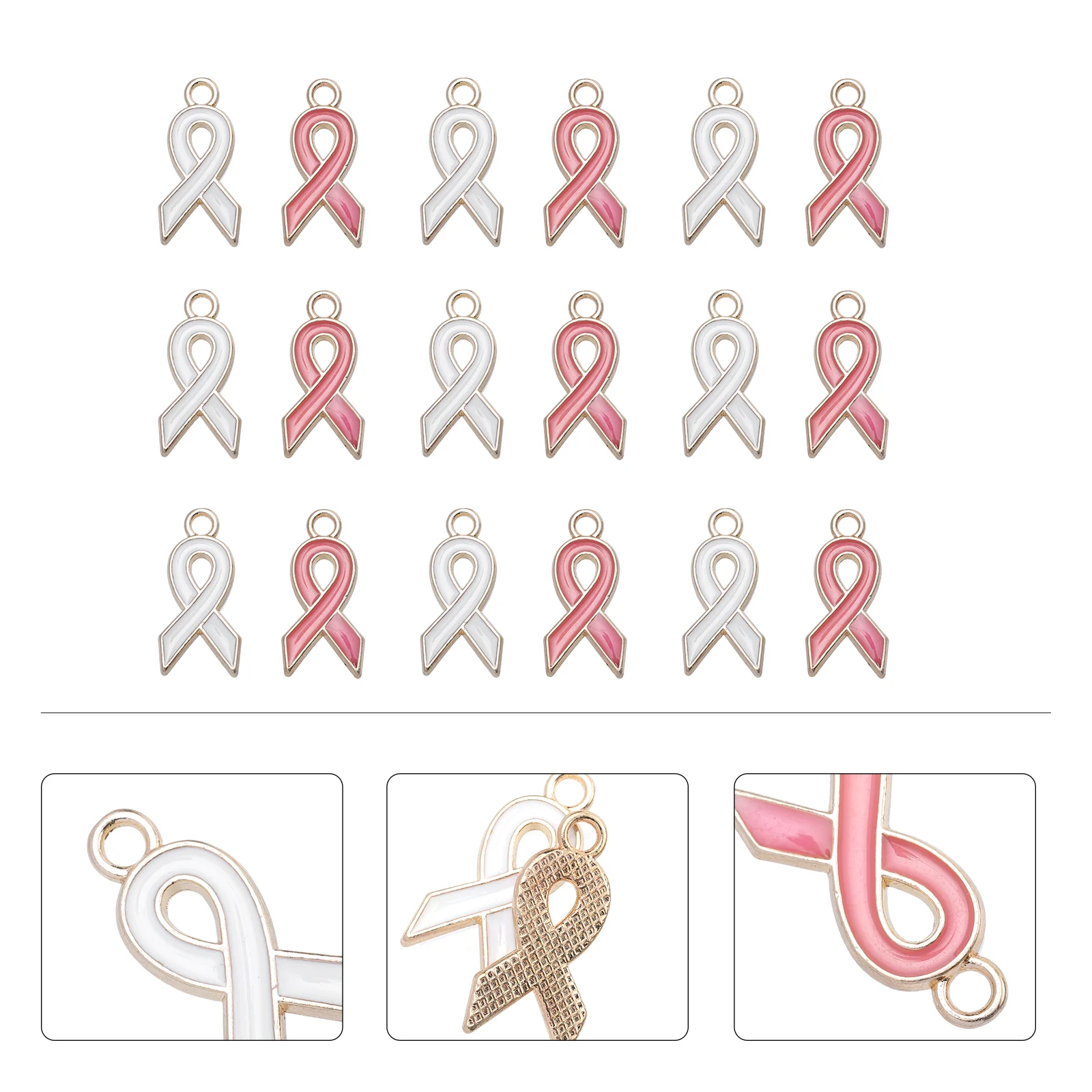 

40pcs Ribbon Charms Metal Ribbon Beads DIY Jewelry Craft Making Supplies