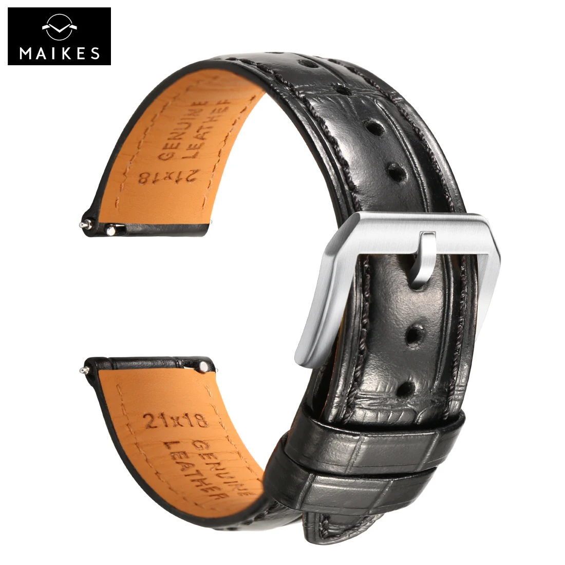 Ремешок для часов MAIKES из черной кожи, быстросъемный браслет для часов Omega IWC Rolex Breitling, 20 мм 21 мм 22 мм