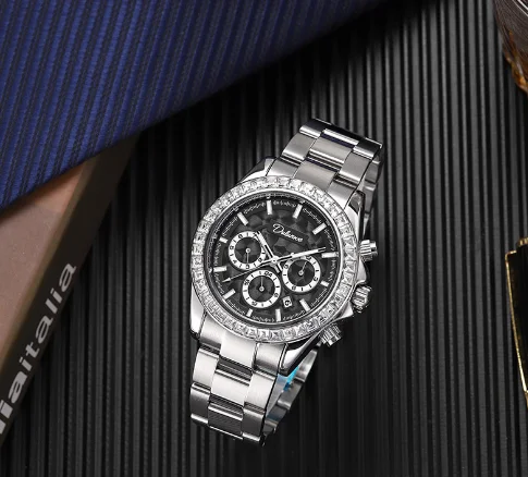 Полностью автоматические механические часы голубые Ditongna из нержавеющей стали в