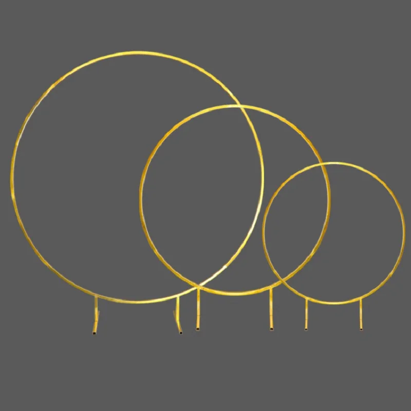 

Wedding Arch Diameter 1~2.4 Meters Birthday Party Gold plating Circular Arch Diy Decoration Background Props