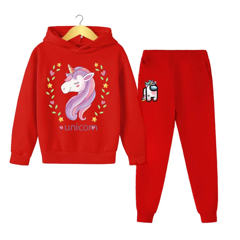 

Unicorn girl clothes Kids Suit New 2022 Print Hoodie Fashion Cartoon Style Fit Unicorn Winter Baby Girl Hoodie Sweatshirt