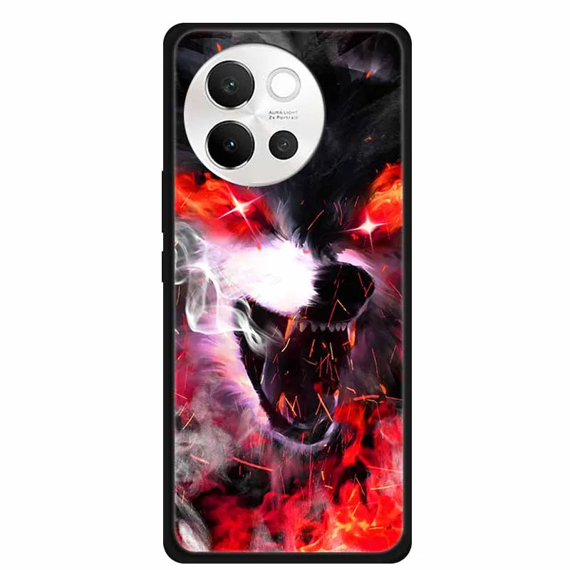 Чехол для Vivo V40 Lite 2024 противоударный чехол с рисунком волка и льва силиконовый