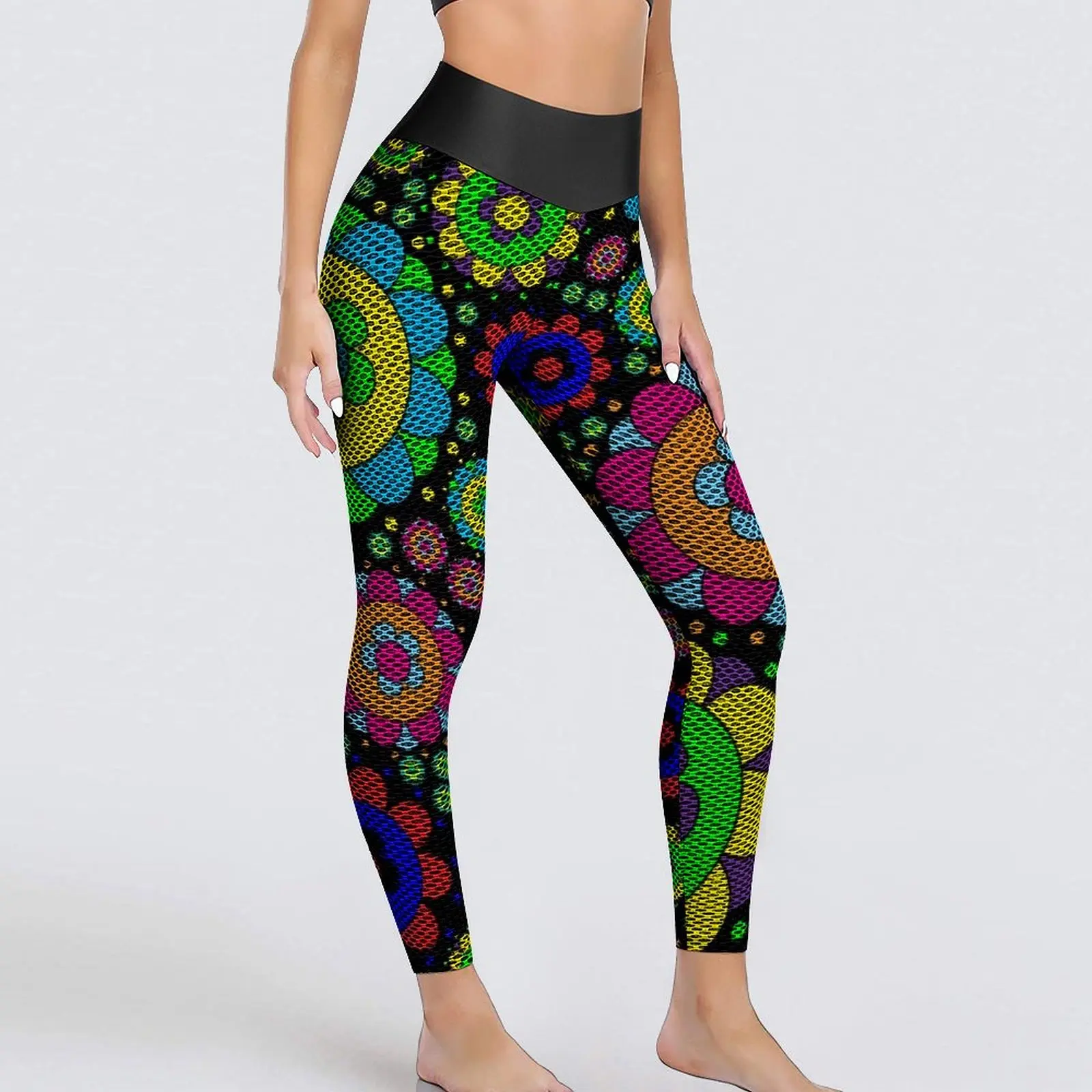 

Vintage 60S 70S Hippie Leggings Sexy Flower Power Print Push Up Yoga Pants Breathable Quick-Dry Leggins Custom Gym Sports Tights