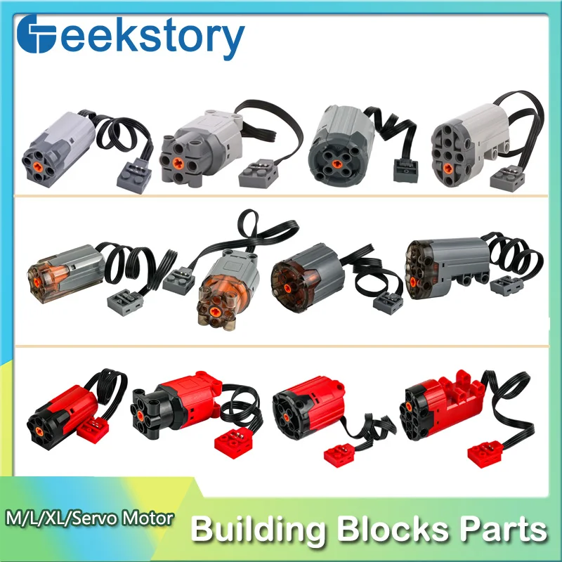 M/L/XL/Sever Motor Технологические строительные блоки Детали с функцией питания MOC PF