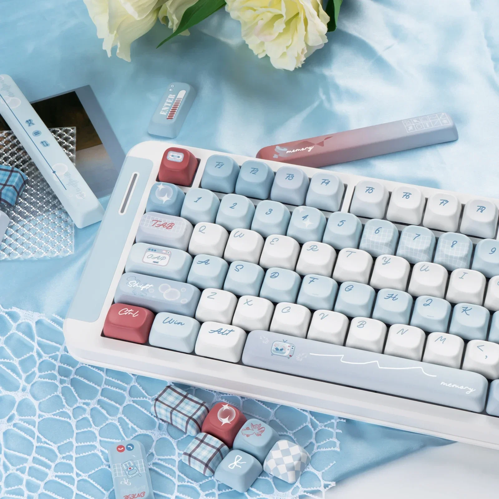 Колпачки для дневника цвета морской волны оригинальная высота PBT полностью