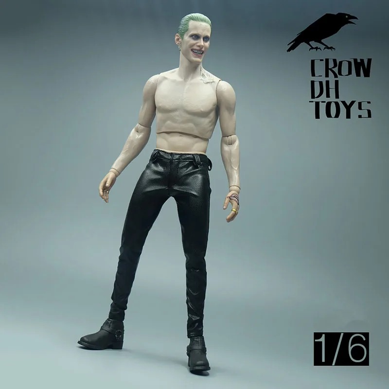 

CROW DH TOYS 1/6 Mens Elastic Faux Leather PVC Pants Black Motorcycle Slim Trousers for 12inch Action Figure Body Model