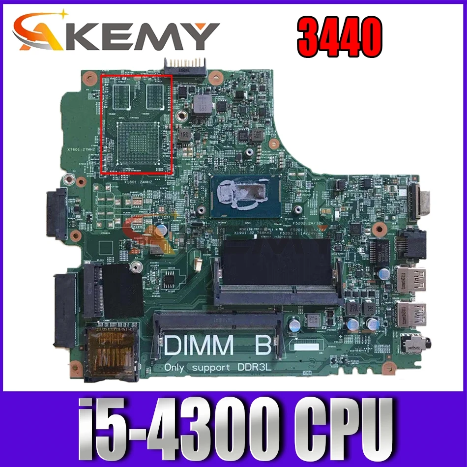 

For DELL 3440 Laptop Motherboard i5-4300 CPU DDR3L CN-0D9CG6 0D9CG6 D9CG6 tested 100% work