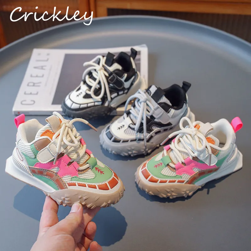 

Кроссовки Детские сетчатые, спортивная обувь в стиле пэчворк, Нескользящие, мягкие, для начинающих ходить мальчиков и девочек