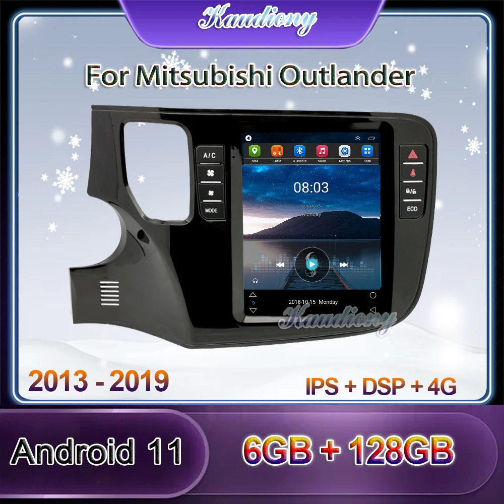 

Kaudiony 9.7" Tesla Style Android 11 Car Radio For Mitsubishi Outlander Car DVD Player Auto GPS Navigation Stereo 4G 2013-2018