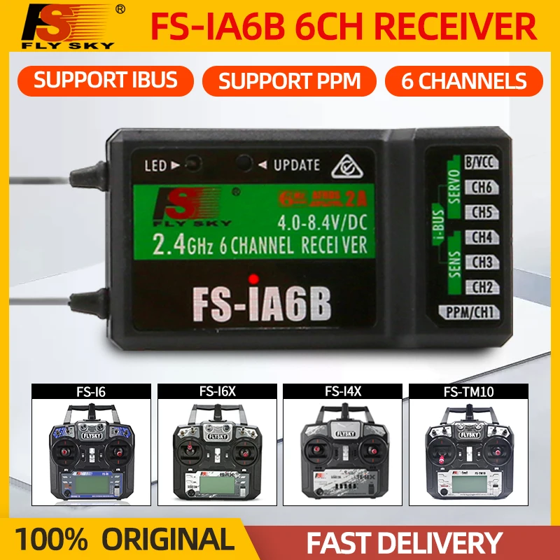 FLYSKY IA6B FS-I6AB приемник 2 4G 6CH PPM выход дистанционного управления RX с IBUS для FS-i6 I6X I6S