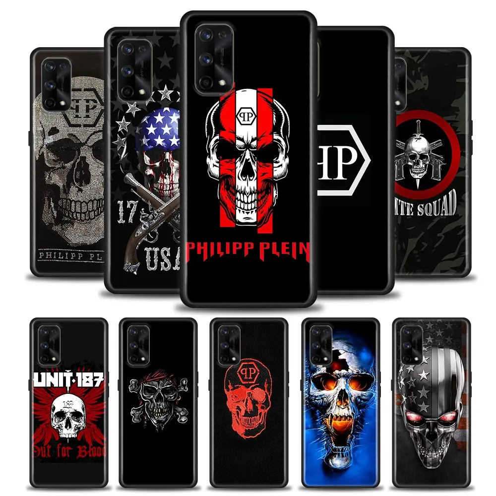 

Phone Case for Realme 5 6 7 7i 8 8i 9i 9 XT GT GT2 C17 Pro 5G SE Master Neo2 Soft Silicone Case Cover Horror skull QP Philipp
