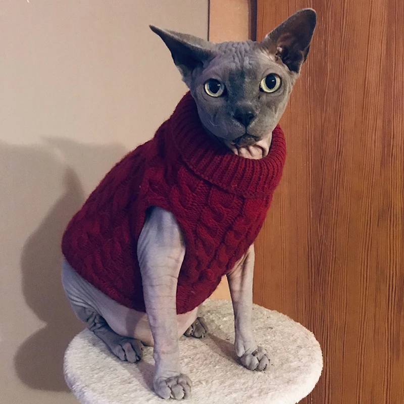 

Dog Cat Sweater Winter Warm Dog Clothes Puppy Chihuahua Sweater Vest for Small Dogs Turtleneck Knitted Yorkshire Pet Costumes