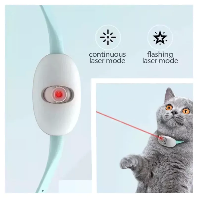

2023NEW Smart Laser Teasing Cat Collar Automatic Tease Cats USB Rechargeable Kitten Amusing Interactive Toys Frees Hands Pet Sup