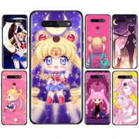 anime sailor moon for lg k92 k42 k22 k71 k61 k51s k41s k30 k20 2019 q60 v60 v50 s v40 v30 g8s g8 x black phone case