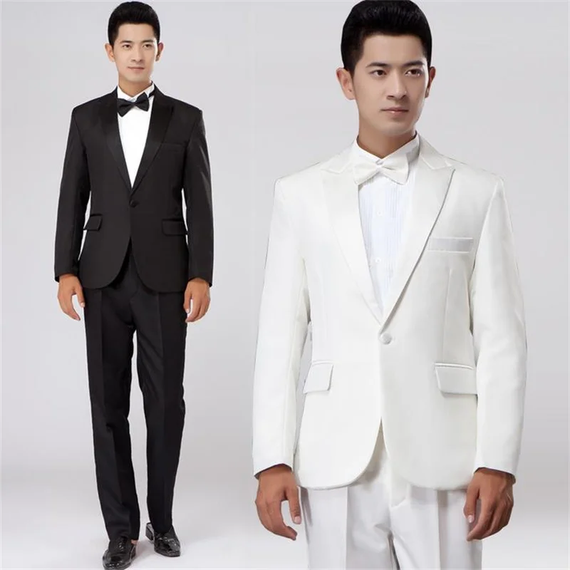 White married brand-clothing 2020 new arrival suit set men suits for wedding suit groom men slim fit suits + pant + tie