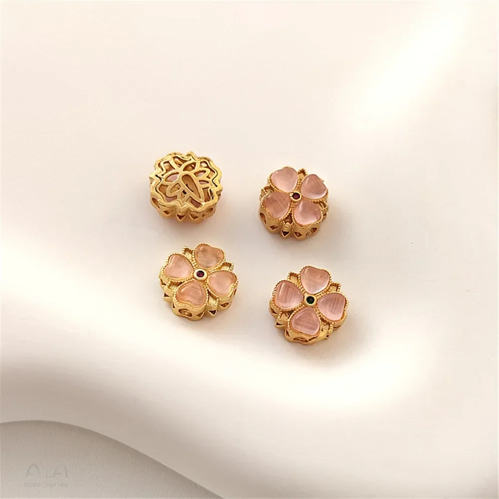 Медное покрытие матовое золото инкрустированный камень кошачий глаз