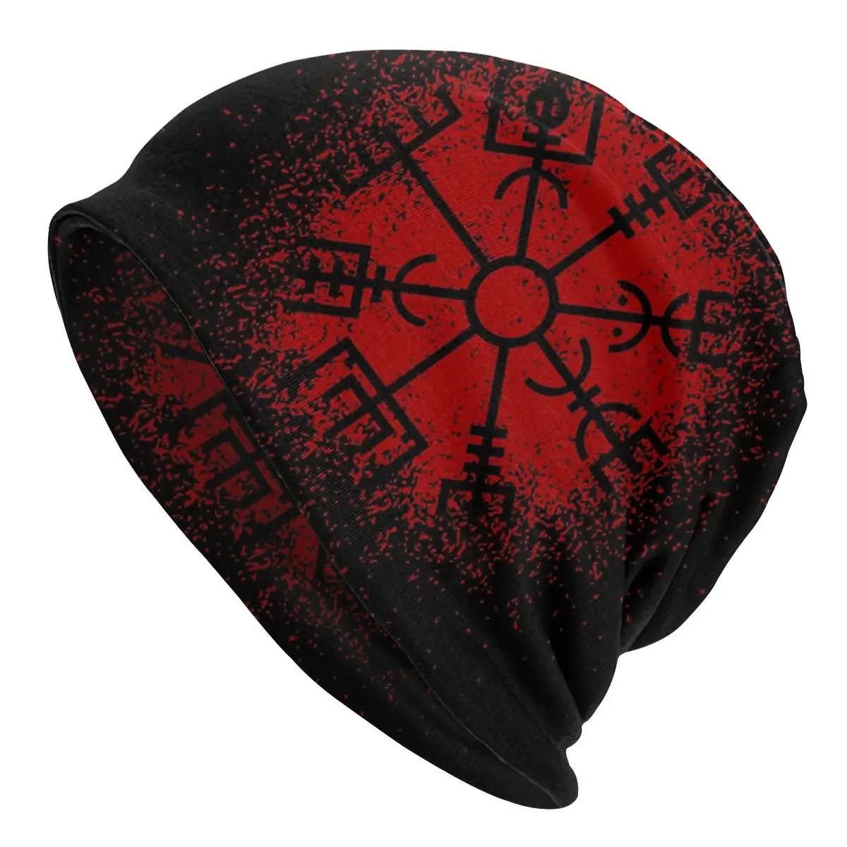

Зимняя теплая шапочка шапка викинга Vegvisir с красным спреем, шапочки в стиле хип-хоп, шапочки, шапка s
