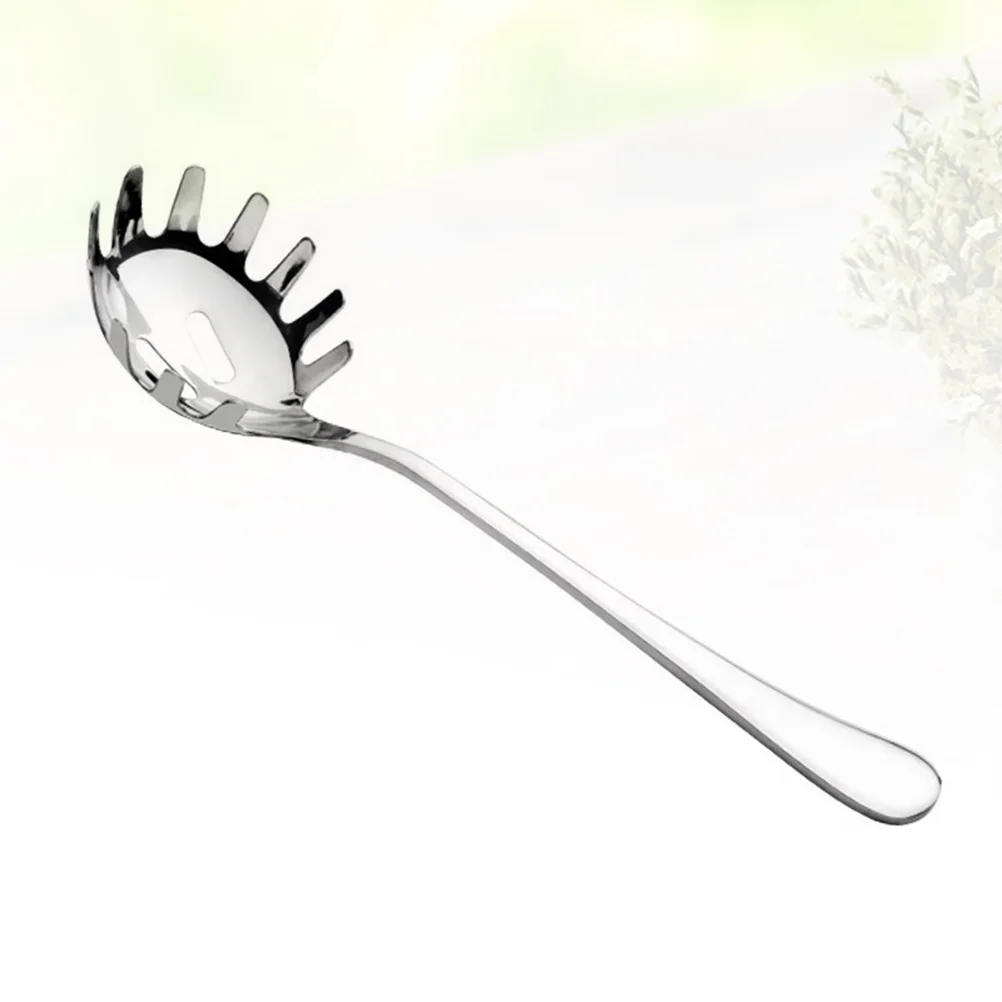 

Spoon Pasta Spaghetti Skimmer Server Strainer Fork Noodle Slotted Colander Kitchen Scoop Ladle Utensil Steel Stainless Metal
