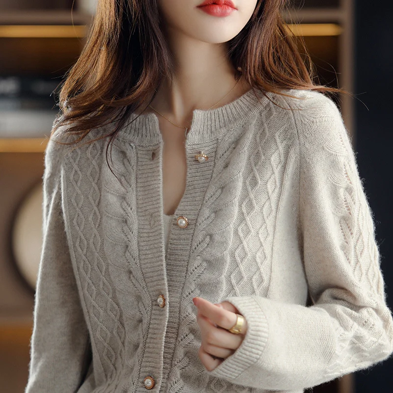 

Cardigan for Women Sweater 2023 Autumn Pullovers O-Neck Long Sleeve Woman Jumper Y2k Clothing Korean Fashion Winter Jacket Women