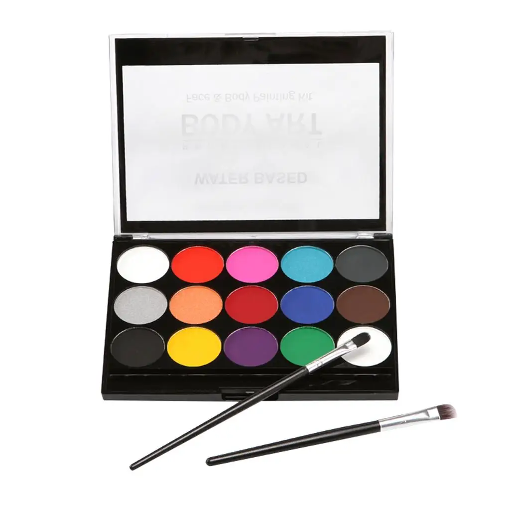 

Набор для рисования на теле, 15 моющихся с кисточкой для рисования Show Colsplay