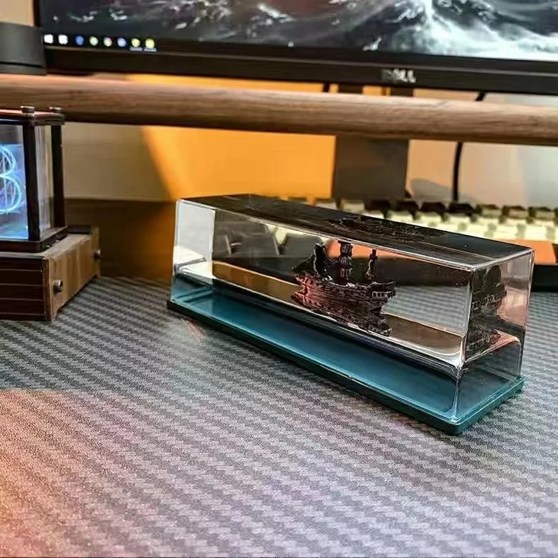 Круизный лайнер бутылка с жидкостью для дрифта песочные часы Титаник черный