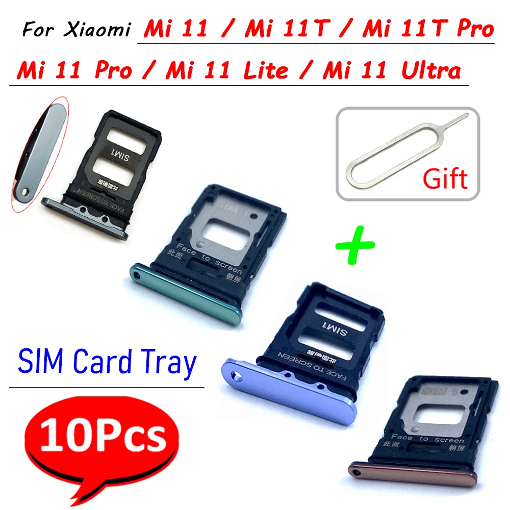 

10 шт., запасные части для держателя слота для SIM-карты For Xiaomi Mi 11 Lite 11 Pro Mi 11T + Pin