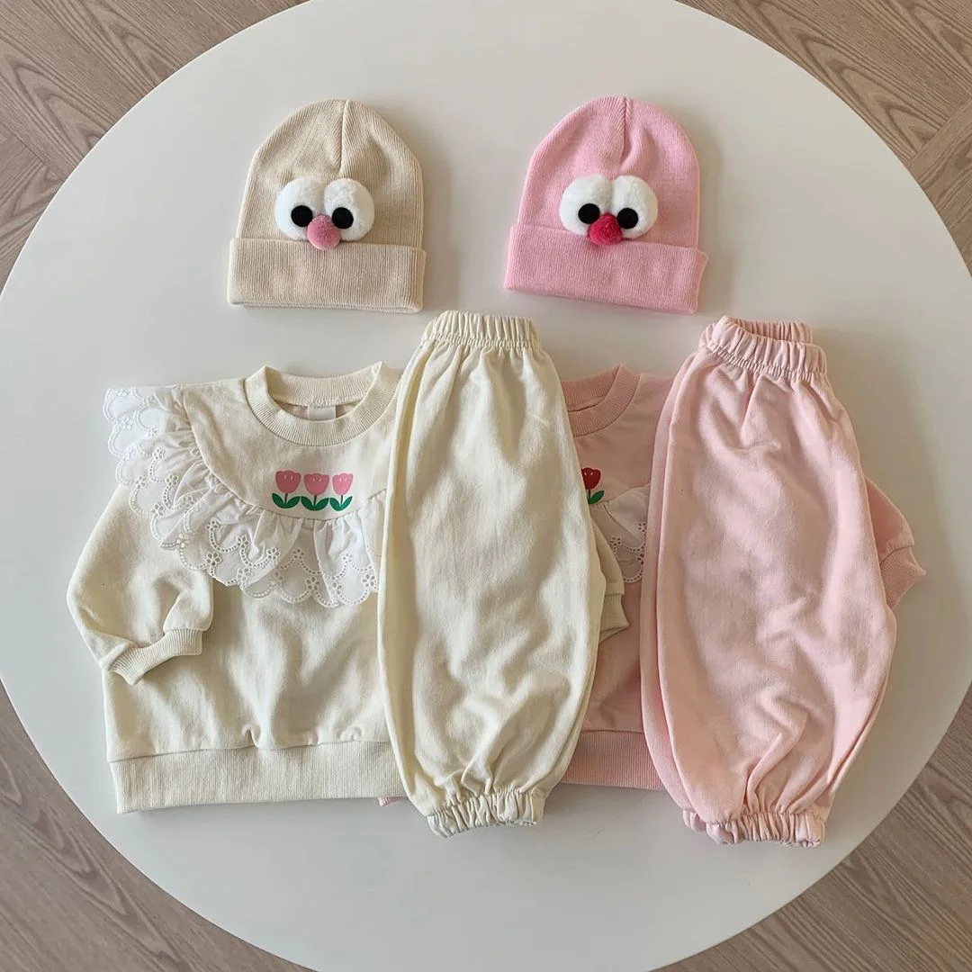 

2023 Spring Fashion Baby Clothing Baby Girl Boy Clothes Set Newborn Sweatshirt + Pants Kids Suit Outfit Costume Sets
