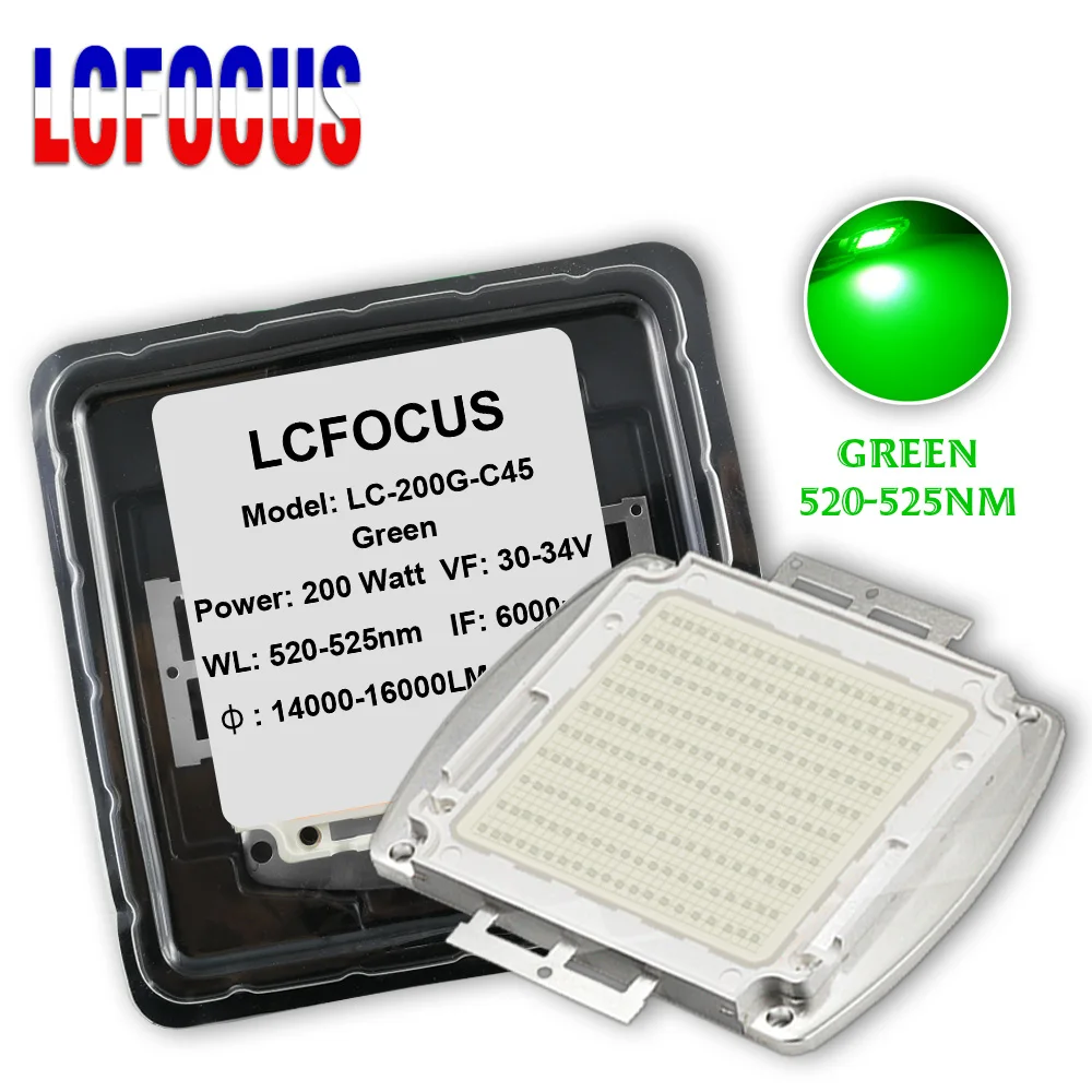 

High Power LED Chip 200W Green 520-525nm COB SMD Diode 520nm 525nm For 200 W Watt Lamp Bulbs Spotlight Downlight Floodlights