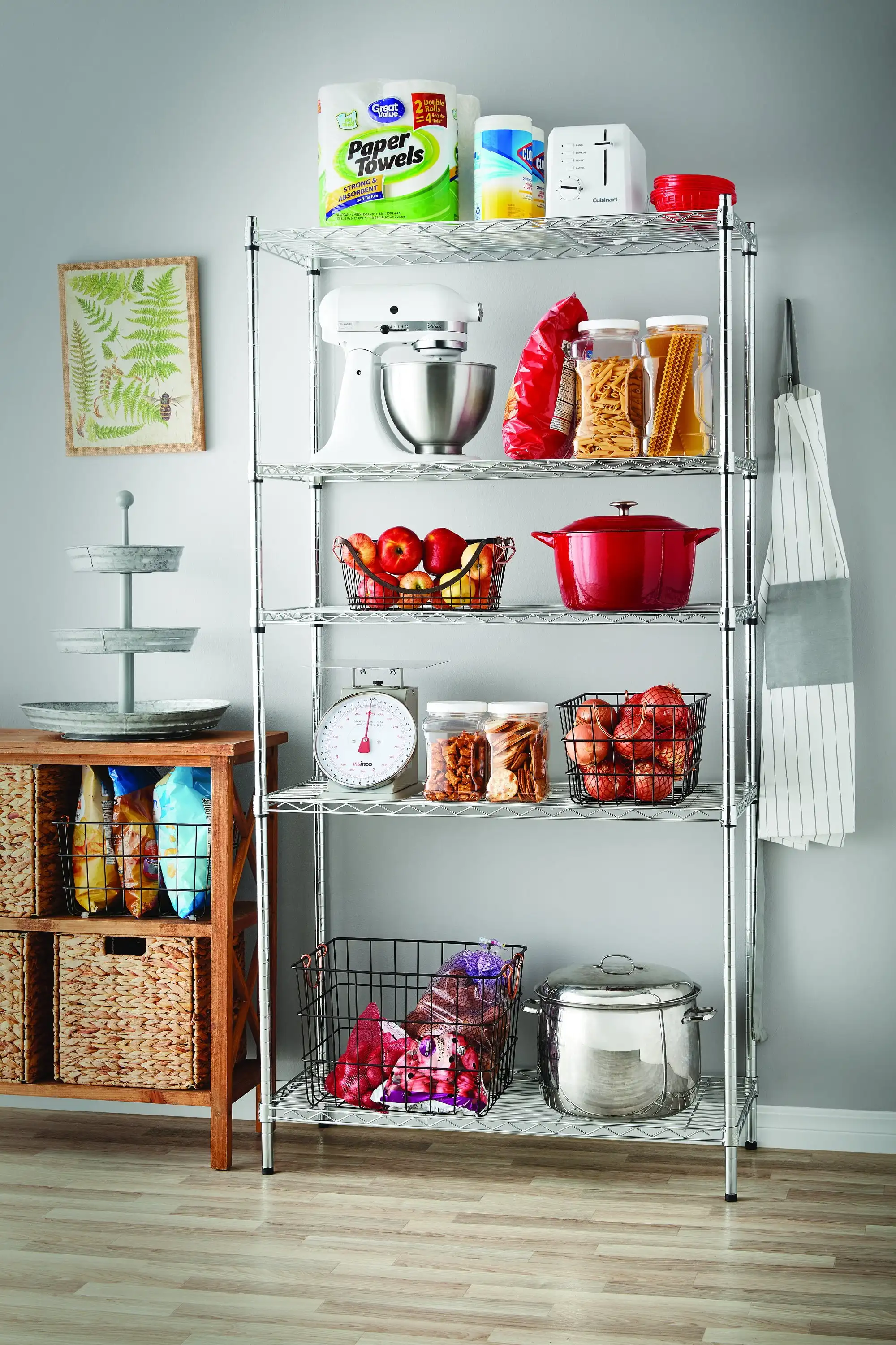 

Chrome Wire Shelf Unit - 5 Tiers, 1750 lb Capacity, Ideal for Adults