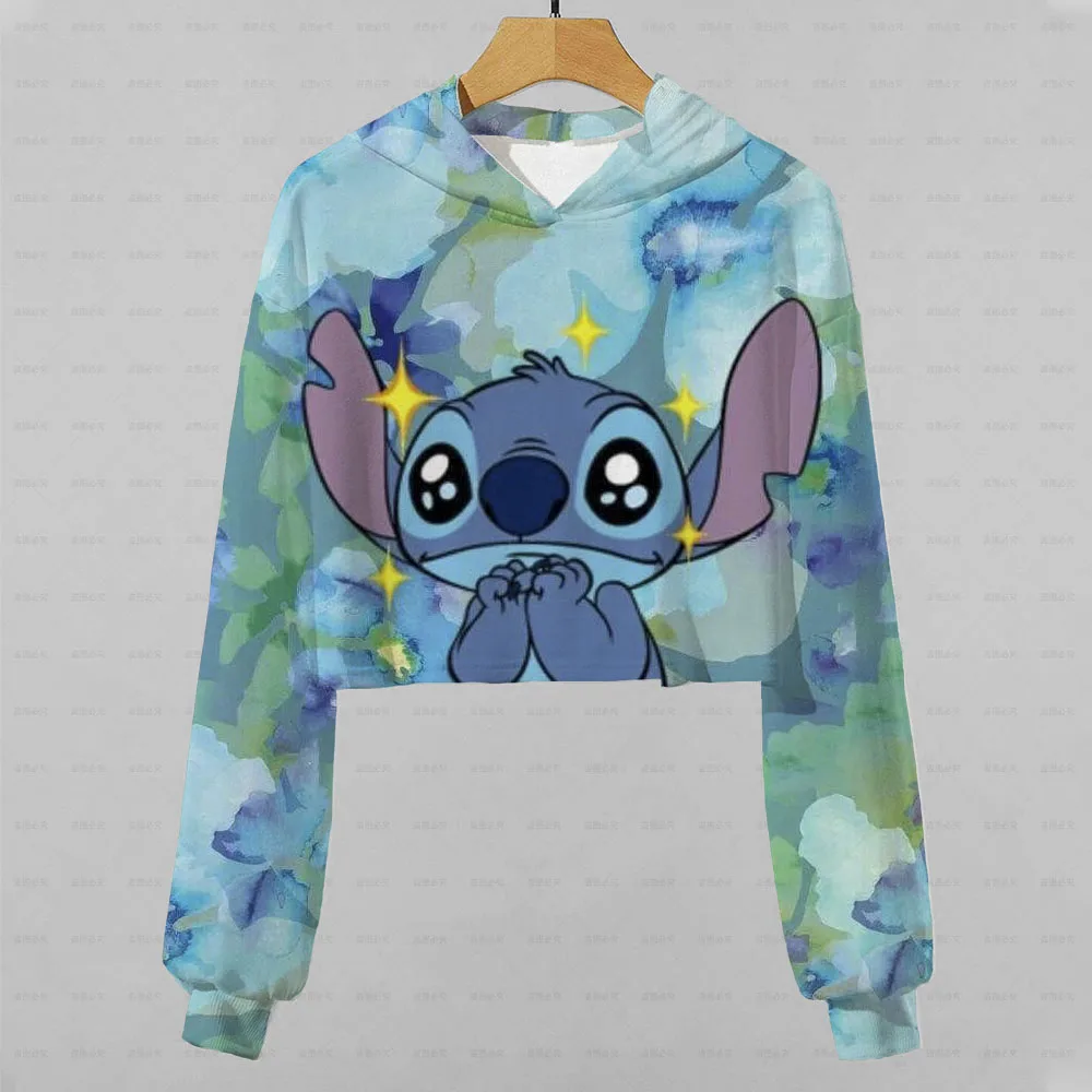 

Демисезонная Толстовка с длинным рукавом и принтом в виде ститча для девочек