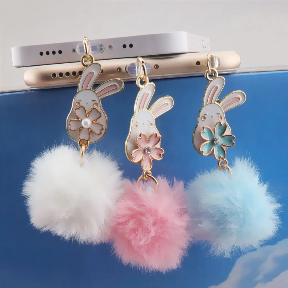 

Hairball Cute Dust Plug Charm Kawaii Charge Port Plug For iPhone Earphone Jack Anti Dust Cap Type C Dust Protection Stopper