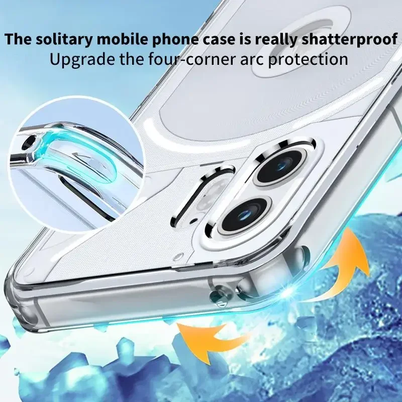 Чехол Coque CMFPhone1 Противоударная прозрачная задняя крышка для телефона CMF 1 PC + TPU