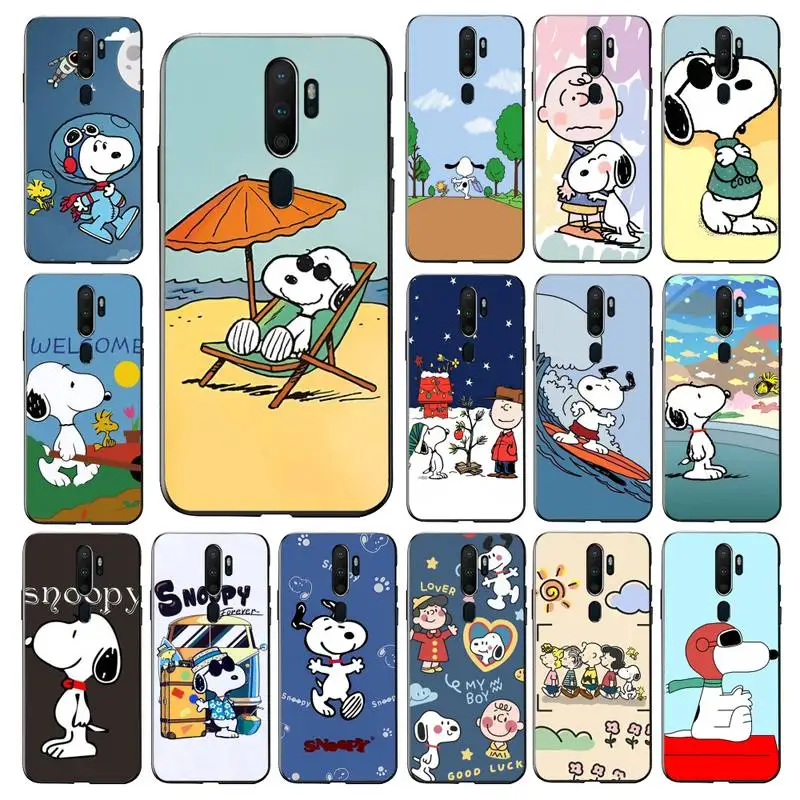 

BANDAI Cute Snoopy Dog Phone Case for Vivo Y91C Y11 17 19 17 67 81 Oppo A9 2020 Realme c3