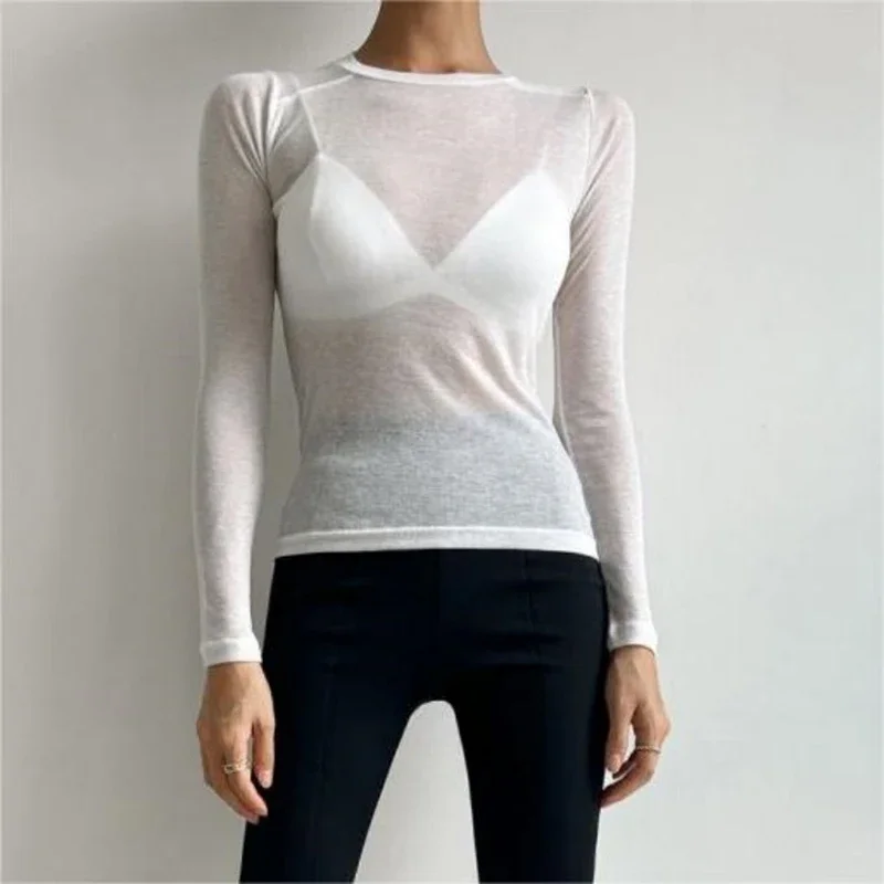 2025 Однотонная футболка с круглым вырезом женские базовые футболки повседневные