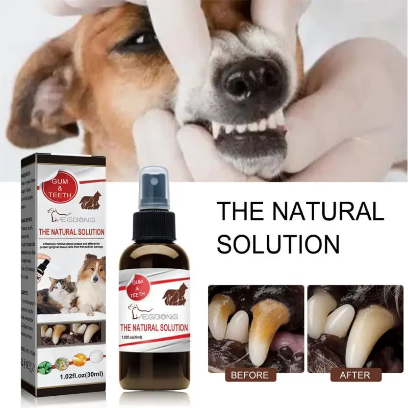 

30ml Pet Tooth Cleaning Spray Oral Cleanse Dogs Cats Teeth Clean Deodorant Stain Removal Halitosis Cleaning Tool For Pet Supplie