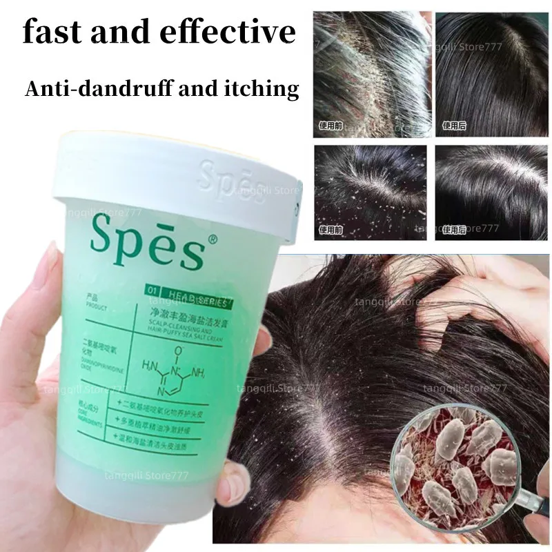 

280ml Spes Sea Salt Shampoo Scalp Scrub Shampoo Oil Control Anti-Dandruff Anti-Itching Shampoo Fluffy Soothes Hair Scalp