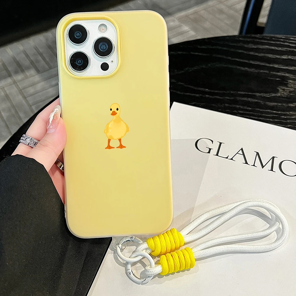 Фото Милый чехол для телефона с утенком и ремешком для Xiaomi Redmi Note 14 Pro 13 12 11 Pro 10 14C 15C 5G, мягкий силиконовый чехол №1