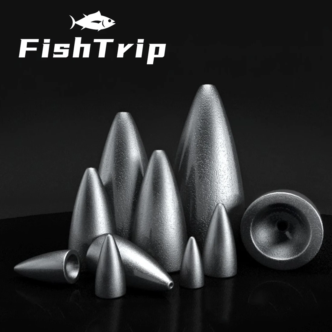 

FishTrip Bullet Weight Sinker 3/16oz~11/16oz Soft Plastic Worm Sinker for Texas Rig & Carolina Rig Make