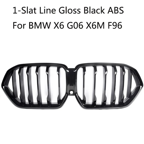 Глянцевый черный передний бампер из АБС, решетка для капота BMW X6 G06 X6M F96 2020 2021 2022 3 коробки, внедорожники, гоночные грили, автомобильные аксессуары