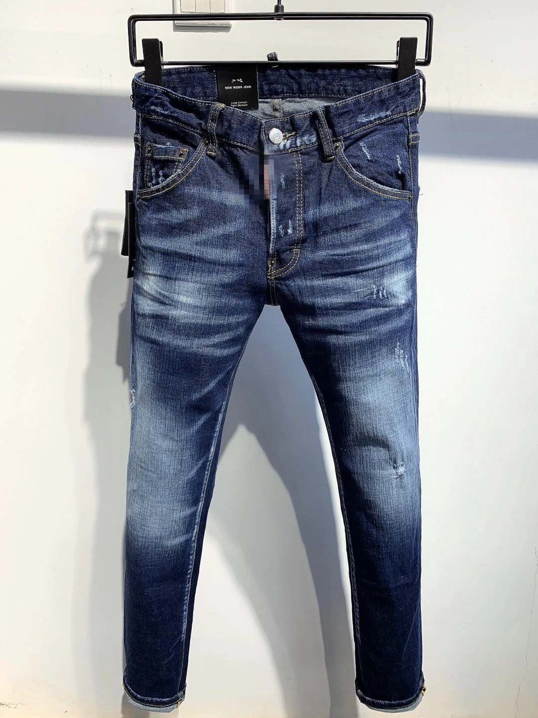 

2023 New Men Light Blue Jeans Luxury Brand D2 Skinny Street Jeans Pants Quality Men Stretch Letter Jeans