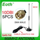 EOTH 5 шт. 868 МГц lora антенна lorawan 915 IOT 10dbi SMA Штекерный разъем 868 915 mhzsucker воздушная антенна 3 м Удлинительный кабель антенна