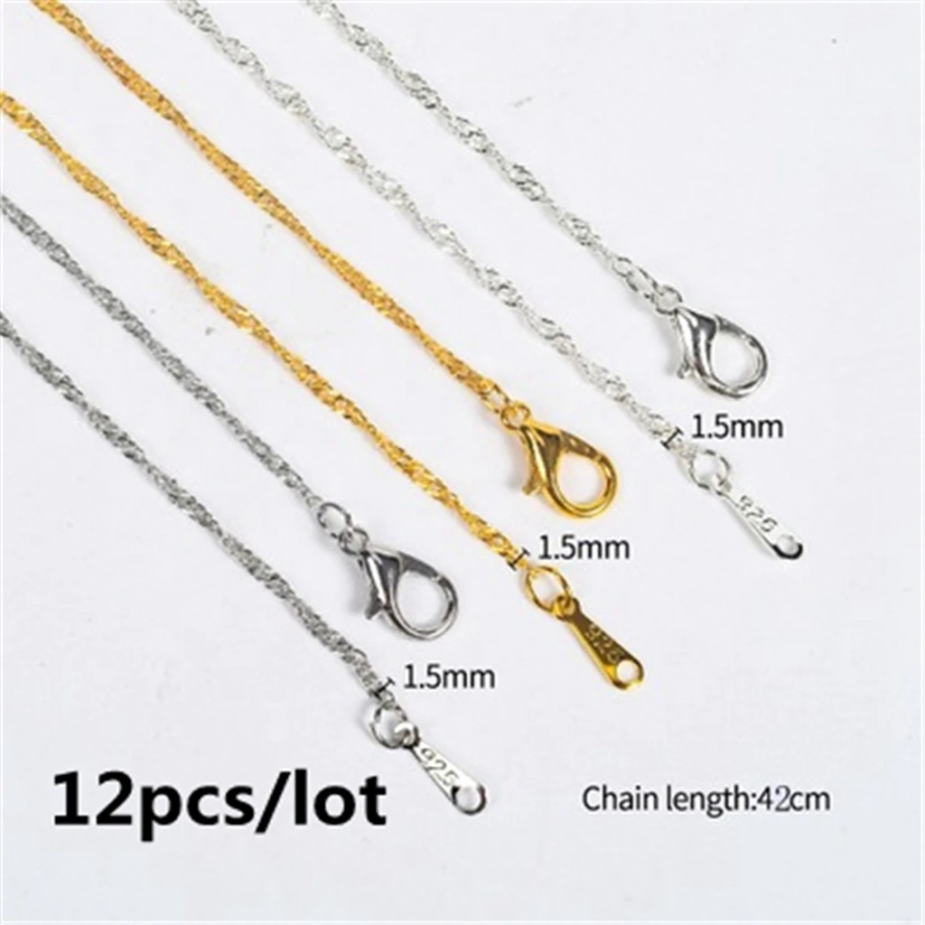 12 шт./лот 42 см цепочка в виде водной ряби ожерелье для женщин цепочки изготовления