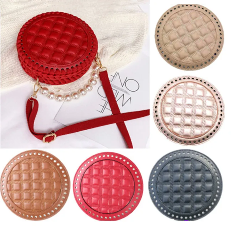 

Круглая Нижняя Сумочка, «сделай сам», сумка ручной работы, аксессуар для вязания, женская сумка на плечо, кросс-боди, крючком, корректирующая подкладка, основа из искусственной кожи