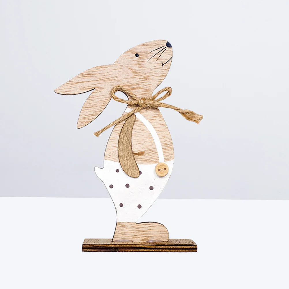 

1pc Easter Wooden Rabbit Bunny Board Animal Decorative Desktop Home Decoration Gift Ornaments