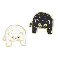 cartoon animal alloy brooch cute sweet black and white bear head paint clothing accessories backpack brooch badge lapel pins