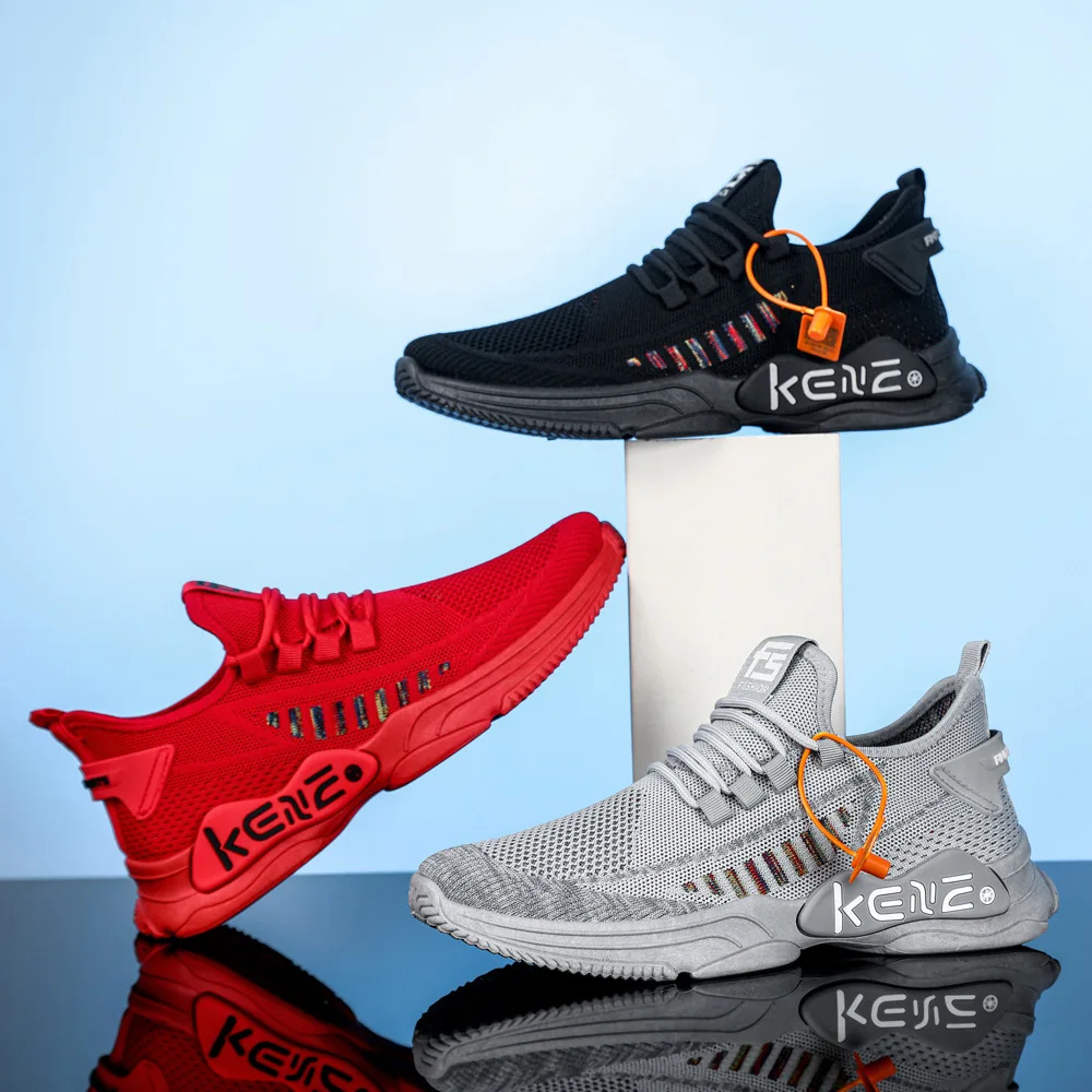 

Men Shoes Light Flat Lacing Breathable Mans Tennis Male Sneakers Outdoor Nonslip Running Training Basketball Casual Sports Shoes